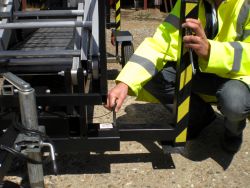 Monkey Tower has extendible legs that widen the base and allow setting up on uneven ground